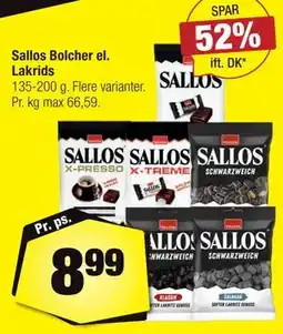Calle Sallos Bolcher el. Lakrids tilbud