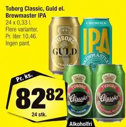 Calle Tuborg Classic, Guld el. Brewmaster IPA tilbud