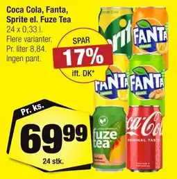 Calle Coca Cola, Fanta, Sprite el. Fuze Tea tilbud