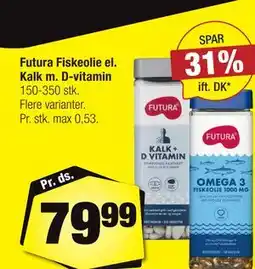 Calle Futura Fiskeolie el. Kalk m. D-vitamin tilbud