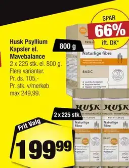 Calle Husk Psyllium Kapsler el. Mavebalance tilbud
