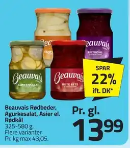 Fleggaard Beauvais Rødbeder, Agurkesalat, Asier el. Rødkål tilbud