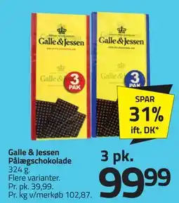 Fleggaard Galle & Jessen Pålægschokolade tilbud