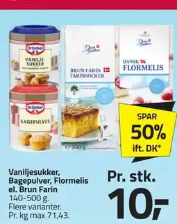 Fleggaard Vaniljesukker, Bagepulver, Flormelis el. Brun Farin tilbud