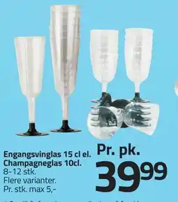 Fleggaard Engangsvinglas 15 cl el. Champagneglas 10cl tilbud
