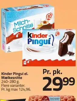 Fleggaard Kinder Pingui el. Mælkesnitte tilbud
