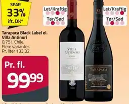 Fleggaard Tarapaca Black Label el. Villa Antinori tilbud