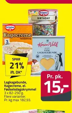 Fleggaard Lagkagebunde, Kagecreme, el. Fødselsdagskrymmel tilbud