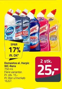 Fleggaard Domestos el. Harpic WC-Rens tilbud