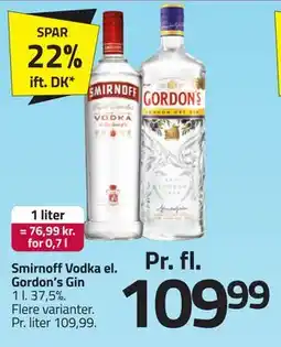 Fleggaard Smirnoff Vodka el. Gordon’s Gin tilbud