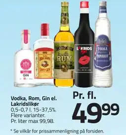 Fleggaard Vodka, Rom, Gin el. Lakridslikør tilbud