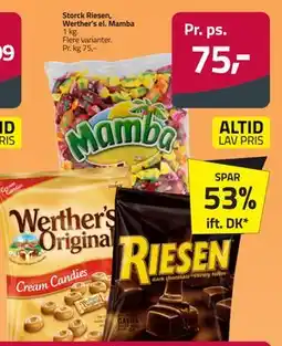 Fleggaard Storck Riesen, Werther’s el. Mamba tilbud