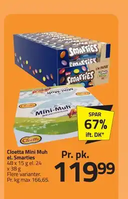 Fleggaard Cloetta Mini Muh el. Smarties tilbud