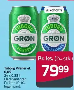 Fleggaard Tuborg Pilsner el. 0,0% tilbud