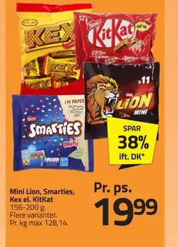 Fleggaard Mini Lion, Smarties, Kex el. KitKat tilbud