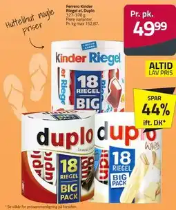 Fleggaard Ferrero Kinder Riegel el. Duplo tilbud