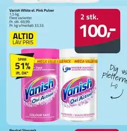 Fleggaard Vanish White el. Pink Pulver tilbud