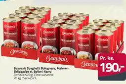 Fleggaard Beauvais Spaghetti Bolognese, Forloren Skildpadde el. Boller i Karry tilbud
