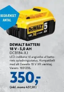 Davidsen DeWalt batteri 18 v - 5,0 ah tilbud