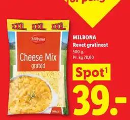 Lidl Milbona Cheese Mix grated tilbud