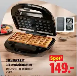 Lidl Silvercrest 3i1 sandwichtoaster tilbud