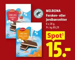 Lidl Milbona Fersken- eller jordbærsnitter tilbud