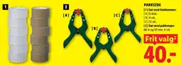 Lidl Parkside sæt med limklemmer og pakketape tilbud