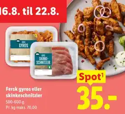 Lidl Gris gyros eller skinkeschnitzler tilbud