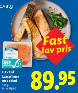 Lidl Havblå laksefileter med skind tilbud