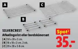 Lidl Silvercrest afkølingsrist eller bordskånersæt tilbud
