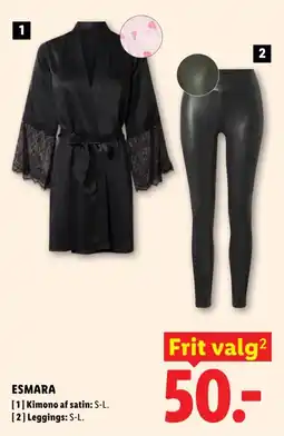 Lidl Esmara Kimono af satin Leggings tilbud