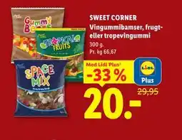 Lidl SWEET CORNER Vingummibamser, frugt- eller tropevingummi, App-pris tilbud