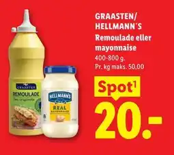 Lidl GRAASTEN/HELLMANN’S Remoulade eller mayonnaise tilbud