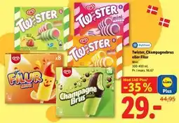 Lidl Twister, Champagnebrus eller Filur, App-pris tilbud