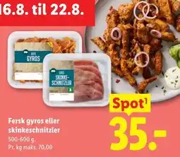 Lidl Fersk gyros eller skinkeschnitzler tilbud