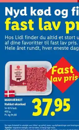 Lidl MADVÆRKET Hakket oksekød tilbud