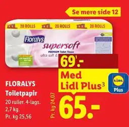 Lidl FLORALYS Toiletpapir tilbud