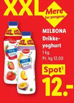 Lidl MILBONA Drikkeyoghurt tilbud