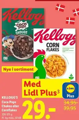 Lidl KELLOGG'S Coco Pops Chokos eller Cornflakes, App-pris tilbud