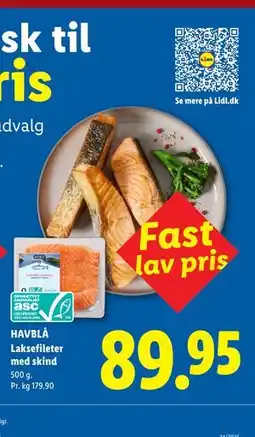 Lidl HAVBLÅ Laksefileter med skind tilbud