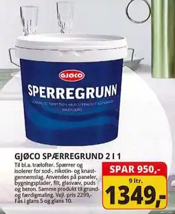 Farveland Gjøco spærregrund 2 i 1 tilbud