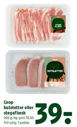 Coop 365 Coop koteletter eller stegeflæsk tilbud