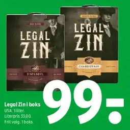 Coop 365 Legal Zin i boks tilbud