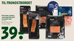 Coop 365 Irma røget, gravad, varmrøget laks eller vannamei rejer tilbud
