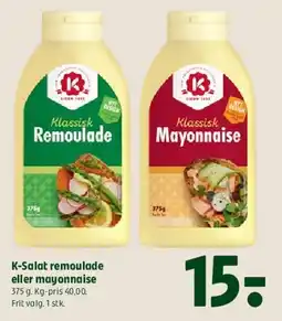 Coop 365 K-Salat remoulade eller mayonnaise tilbud