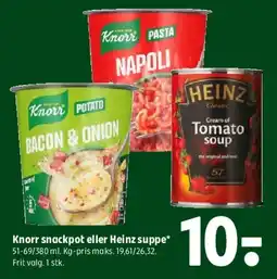 Coop 365 Knorr snackpot eller Heinz suppe tilbud