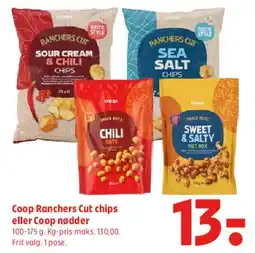 Coop 365 Coop Ranchers Cut chips eller Coop nødder tilbud