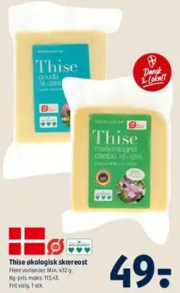 Coop 365 Thise økologisk skæreost tilbud