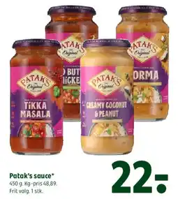 Coop 365 Patak's sauce tilbud