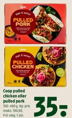Coop 365 Coop pulled chicken eller pulled pork tilbud